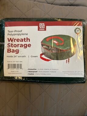 Green Wreath Storage Bag - Tear-Proof Polypropylene